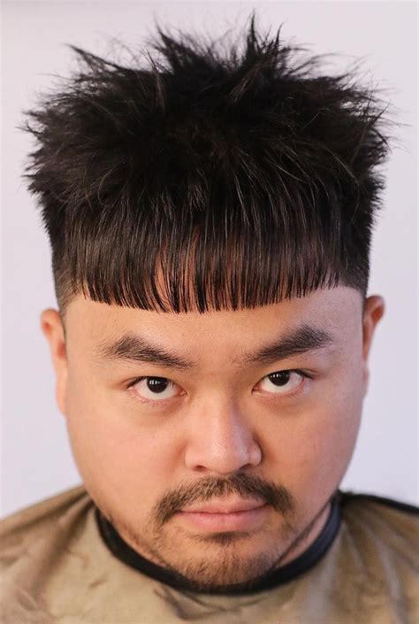 Heres another example of an Asian fade hairstyle for men that features a line in it. . Spiky asian hair